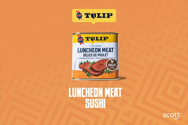 tulip - sushi with luncheon meat